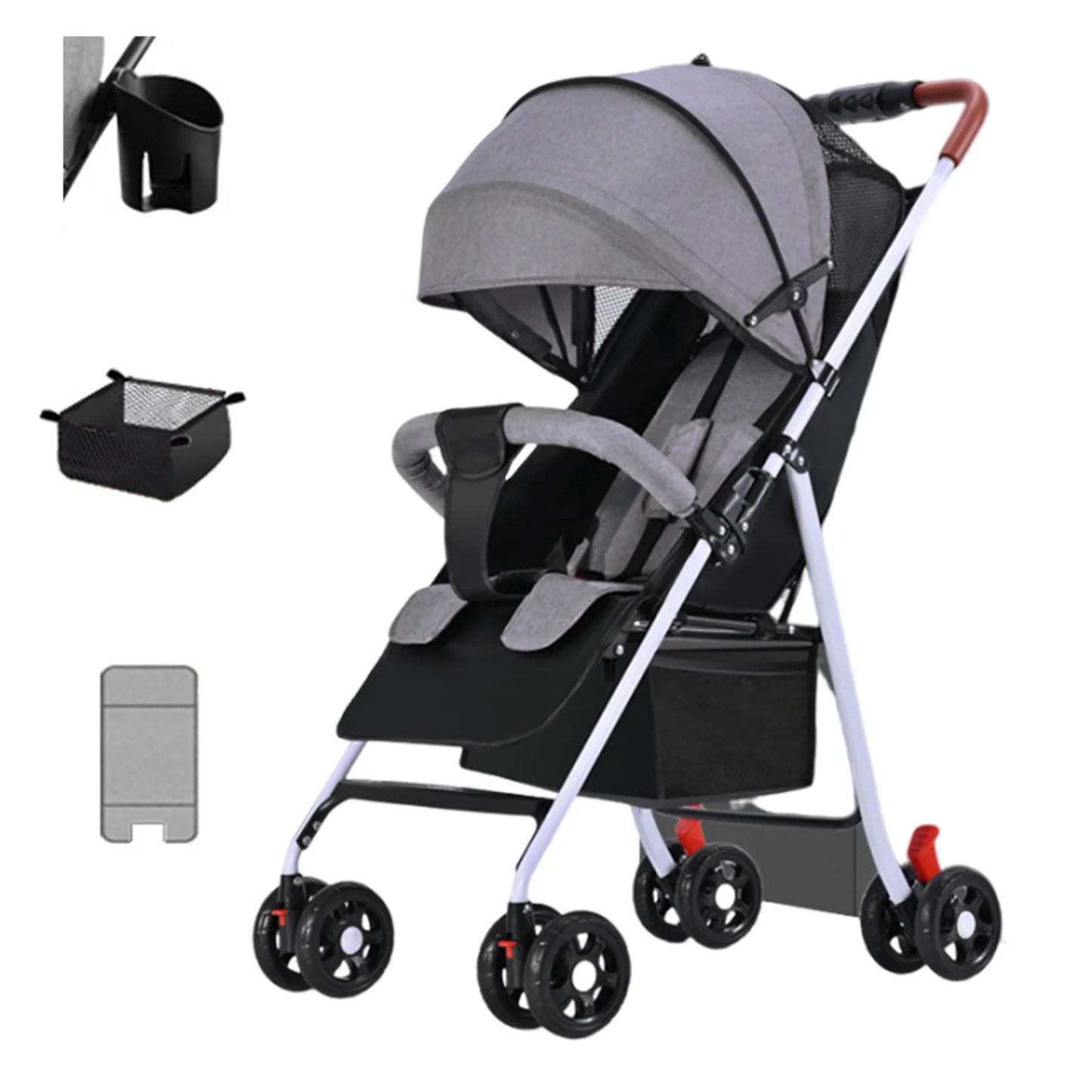 Lightweight Baby Stroller Stroller Sit & Lying Easy Folding 3IN1 Multifunctional Stroller Travel Portable Safety Baby Carriage