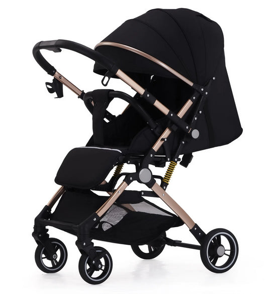 Lightweight Foldable Baby Stroller – High Landscape, Four-Wheel Shock Absorber, Portable Baby Carriage