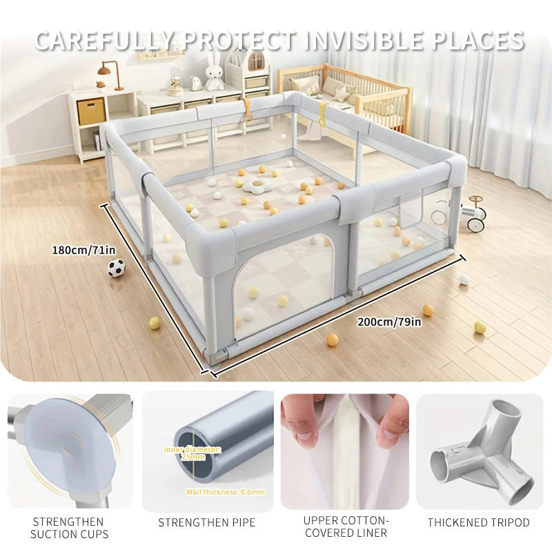 Large Baby Playpen for Children with Foam Protector Baby Playground for 0~6 Years Old Kids Ball Pit Playpen Indoor Baby Safety F