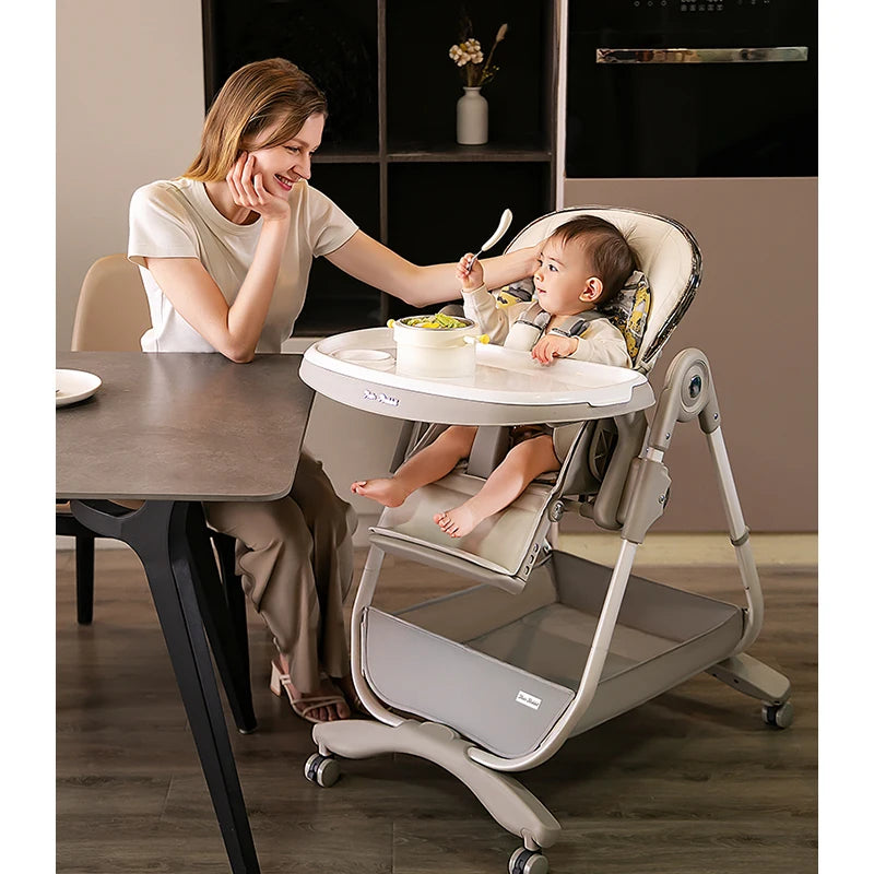 Ultra-Compact Luxury Baby High Chair – Portable Feeding Chair for Toddlers