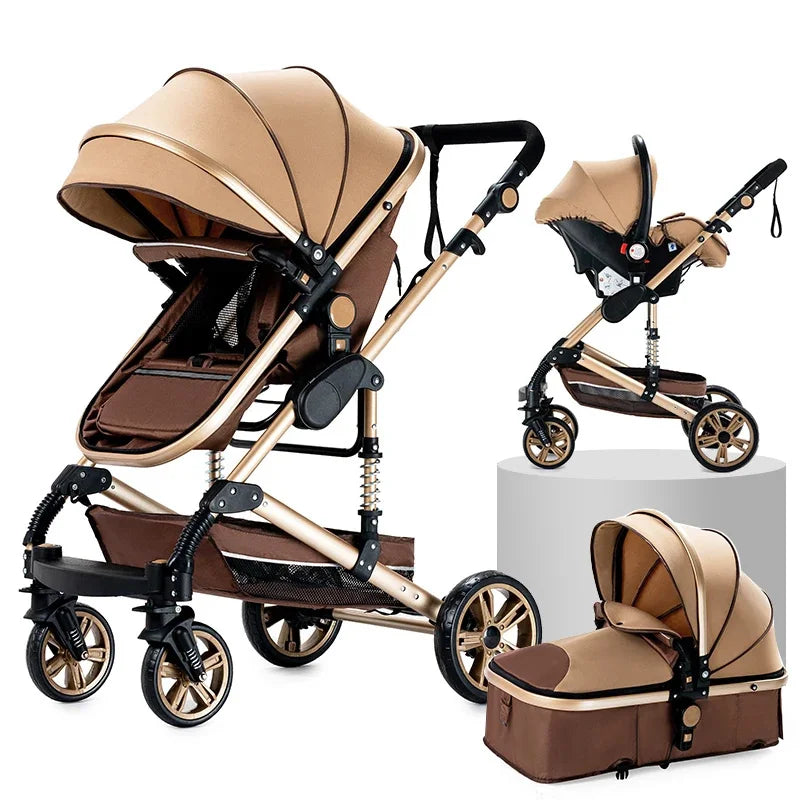 3-in-1 Baby Stroller – 2025 High Landscape Travel Trolley & Safety Carriage for Newborns