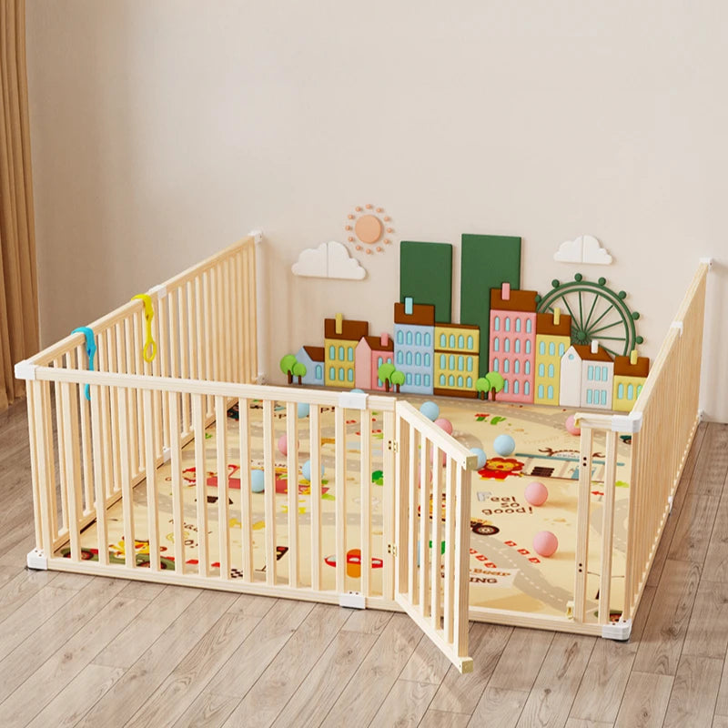 Extra-Height Baby Playpen with Crawling Mat – Safe & Spacious Toddler Activity Zone for Living Room