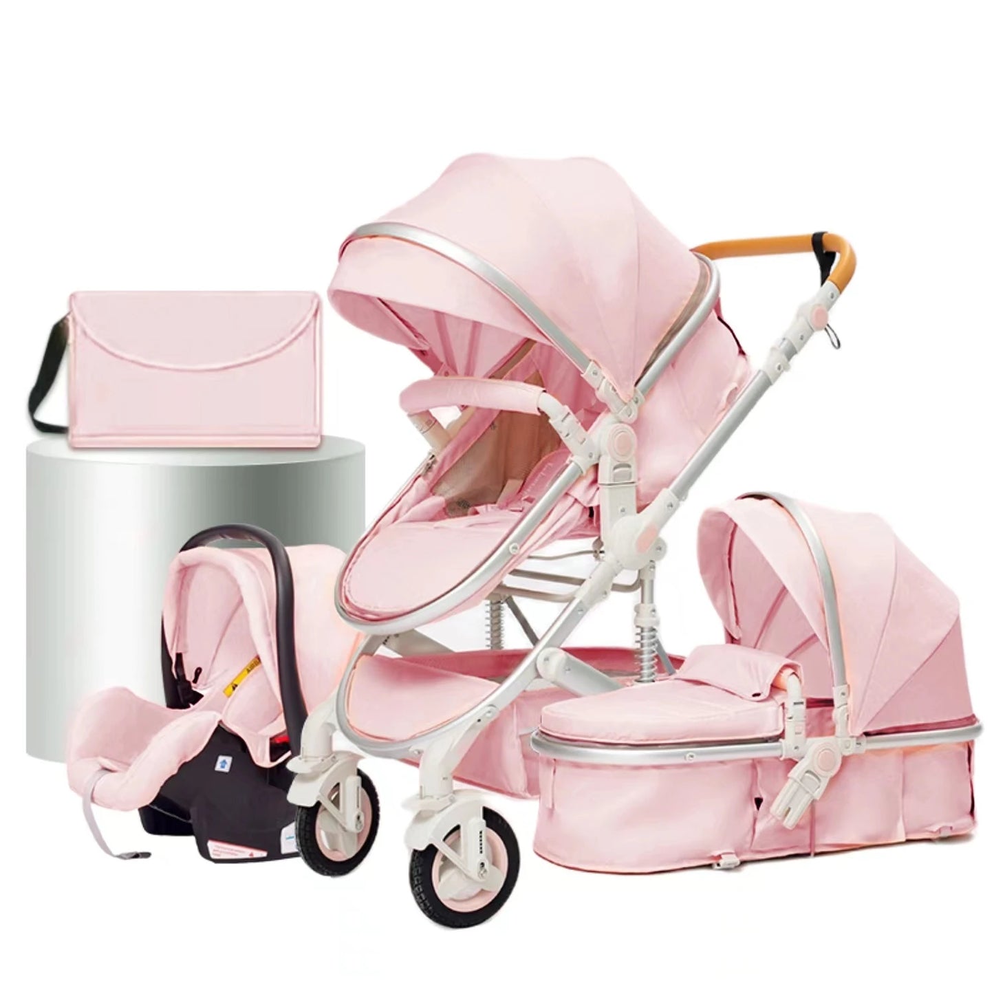 3-in-1 Foldable Baby Stroller – High Landscape, Travel-Ready for Newborns (CE Approved)