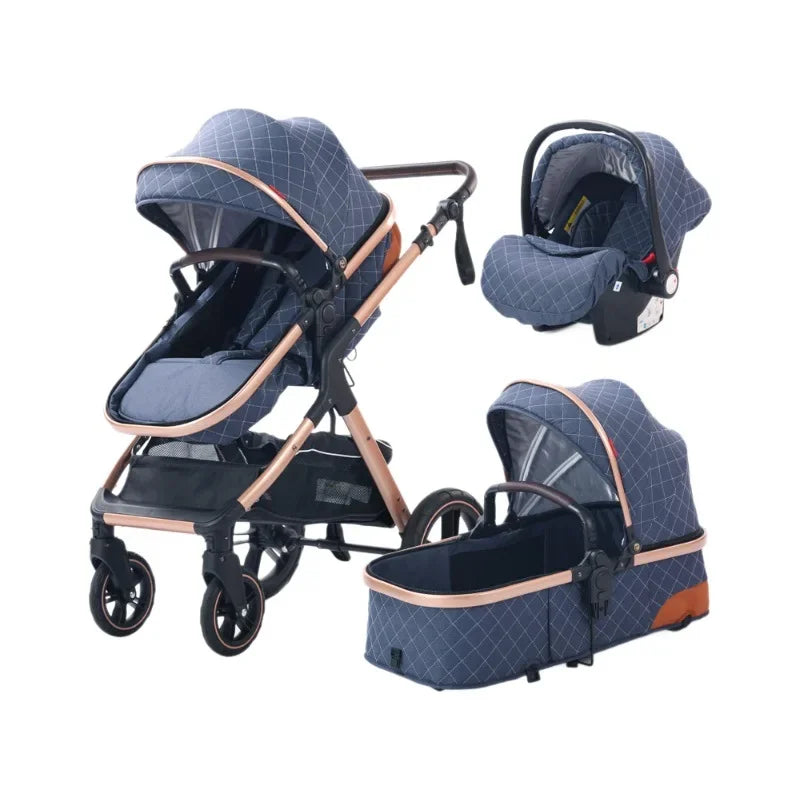 Baby stroller,one click folding,two-way push,3-in-1,lightweight,can sit or lie down,portable baby stroller Suitable for ages 0-3