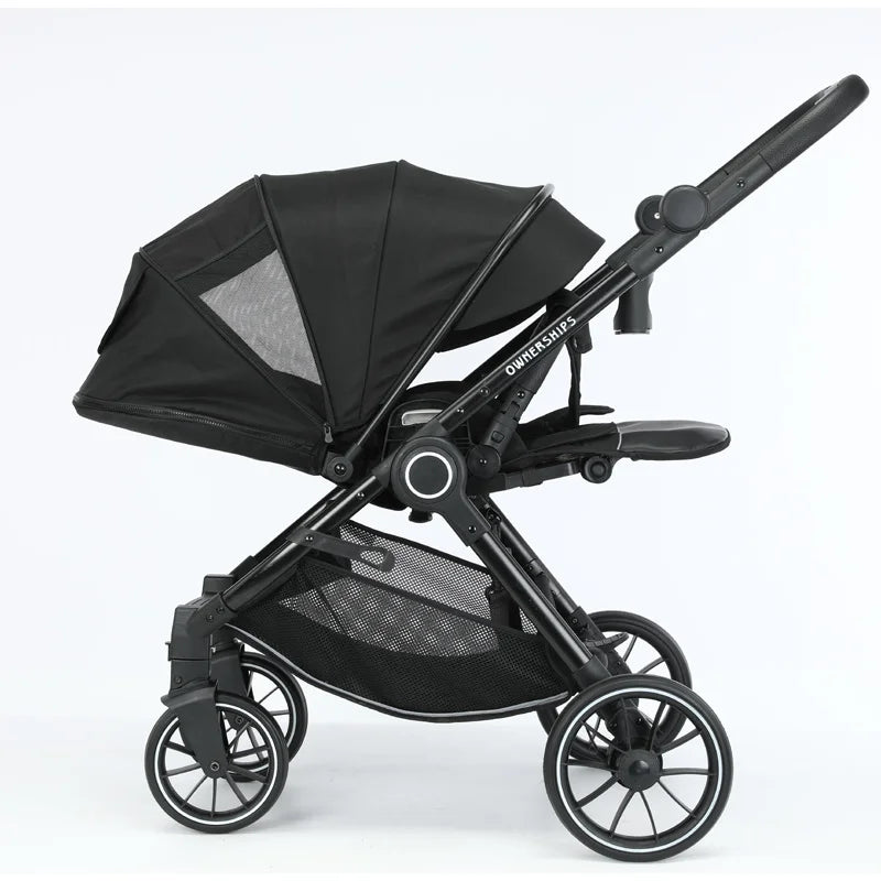 Bidirectional Baby Stroller – High View, Folding, Shock-Absorbing Four-Wheel Cart, Sit or Lie Down, Lightweight Baby Stroller