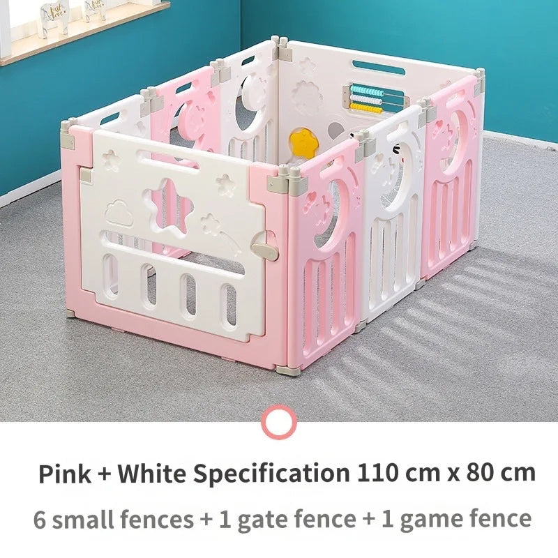 Children's Playpen Baby Activity Gym Indoor Foldable Fence Toddler Pink Safety Playpen Home Crawling Mat Ball Pool Playground