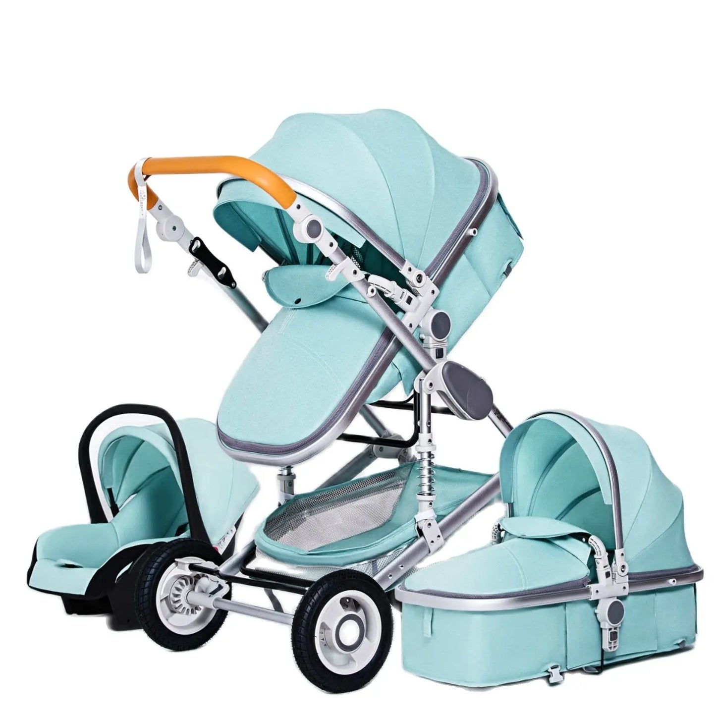 Luxury Baby Stroller 3 in 1 Portable Travel Baby Carriage Folding Prams Aluminum Frame High Landscape Car for Newborn Babyboomer