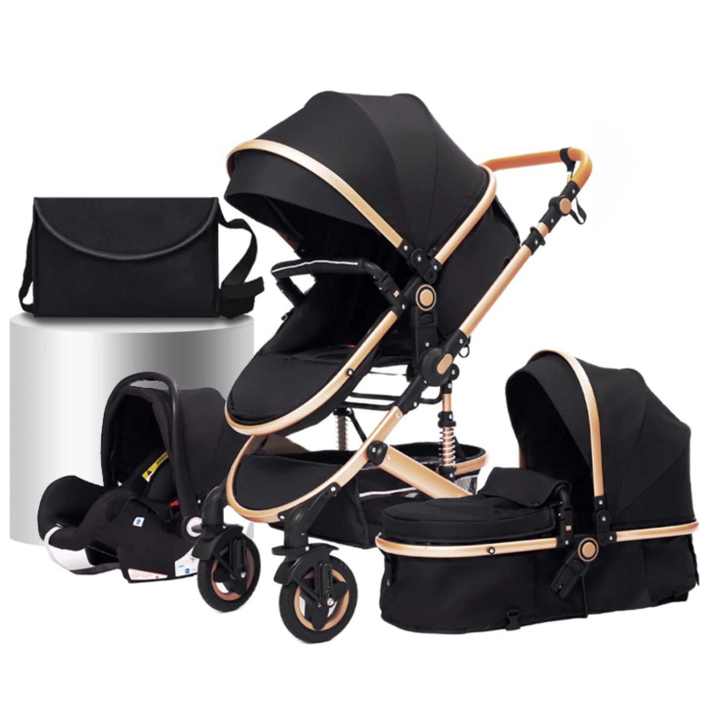 3-in-1 Foldable Baby Stroller – High Landscape, Travel-Ready for Newborns (CE Approved)