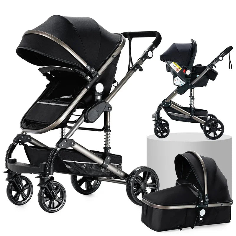 3-in-1 Baby Stroller – 2025 High Landscape Travel Trolley & Safety Carriage for Newborns