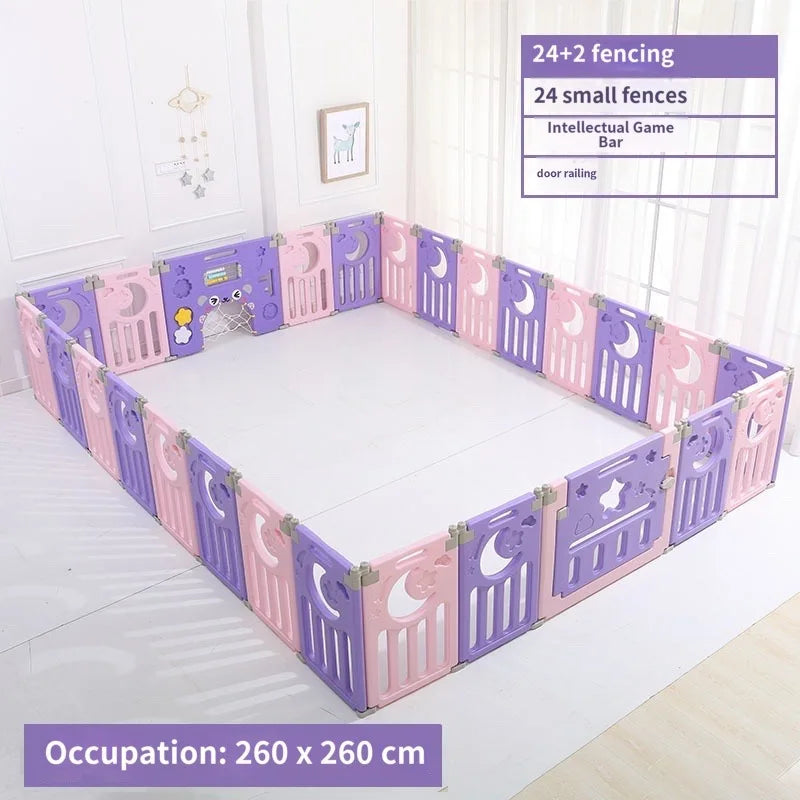 Children's Playpen Baby Activity Gym Indoor Foldable Fence Toddler Pink Safety Playpen Home Crawling Mat Ball Pool Playground