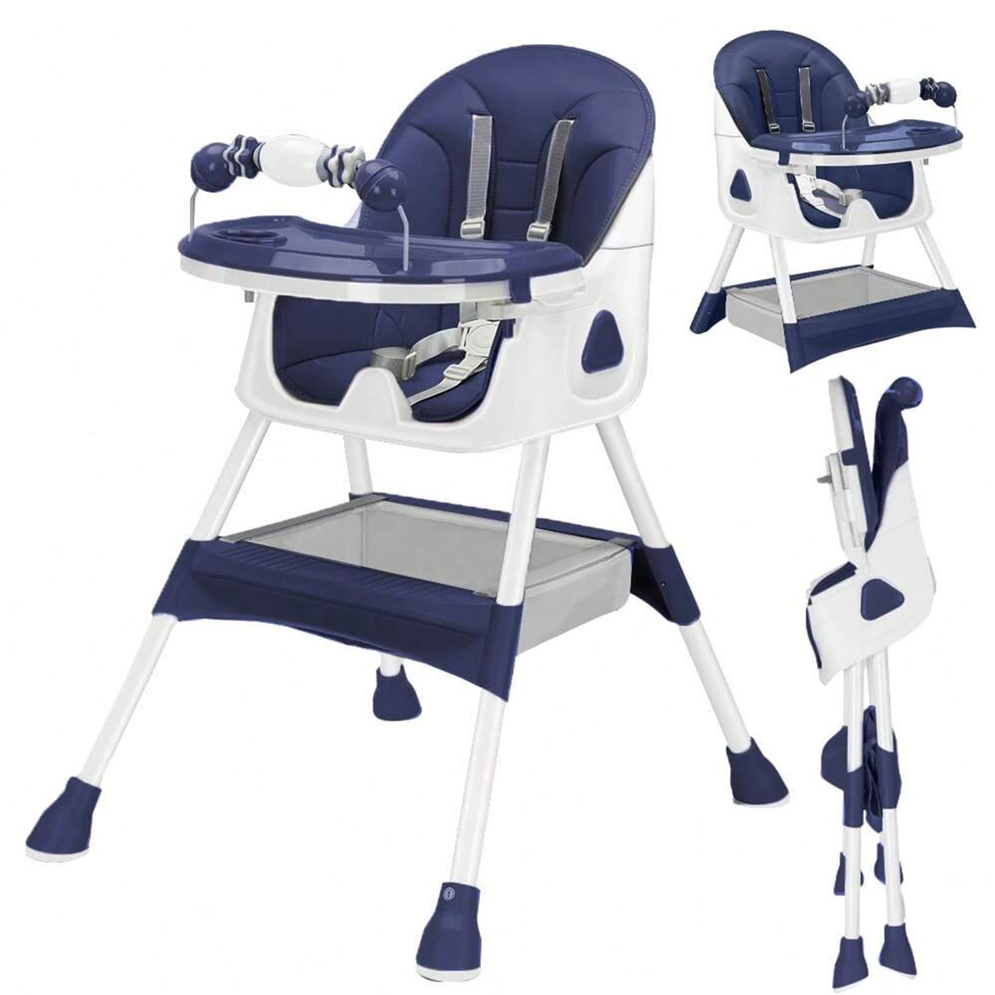 UBRAVOO Foldable Baby High Chair 6 Months Plus, with Large Antislip Pad & ToyRack, Easy to Clean Feeding , E500