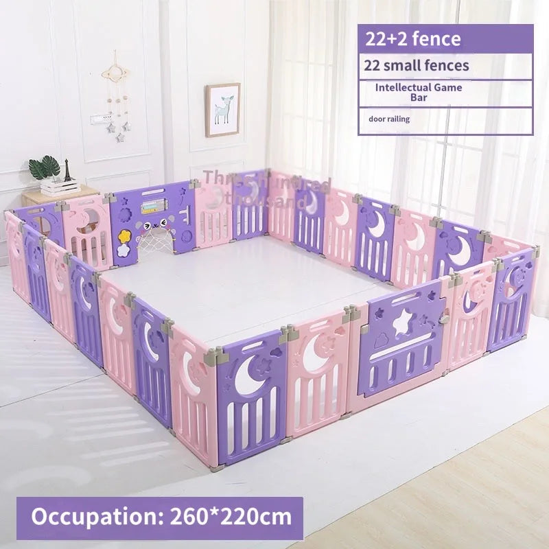 Children's Playpen Baby Activity Gym Indoor Foldable Fence Toddler Pink Safety Playpen Home Crawling Mat Ball Pool Playground