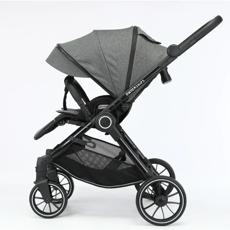 Bidirectional Baby Stroller – High View, Folding, Shock-Absorbing Four-Wheel Cart, Sit or Lie Down, Lightweight Baby Stroller