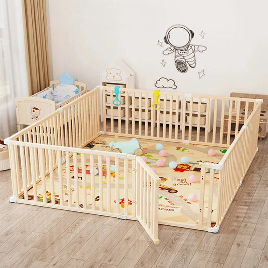 Extra-Height Baby Playpen with Crawling Mat – Safe & Spacious Toddler Activity Zone for Living Room