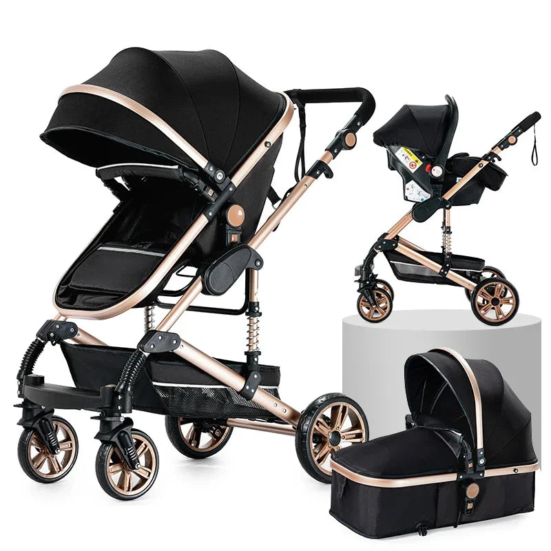 3-in-1 Baby Stroller – 2025 High Landscape Travel Trolley & Safety Carriage for Newborns