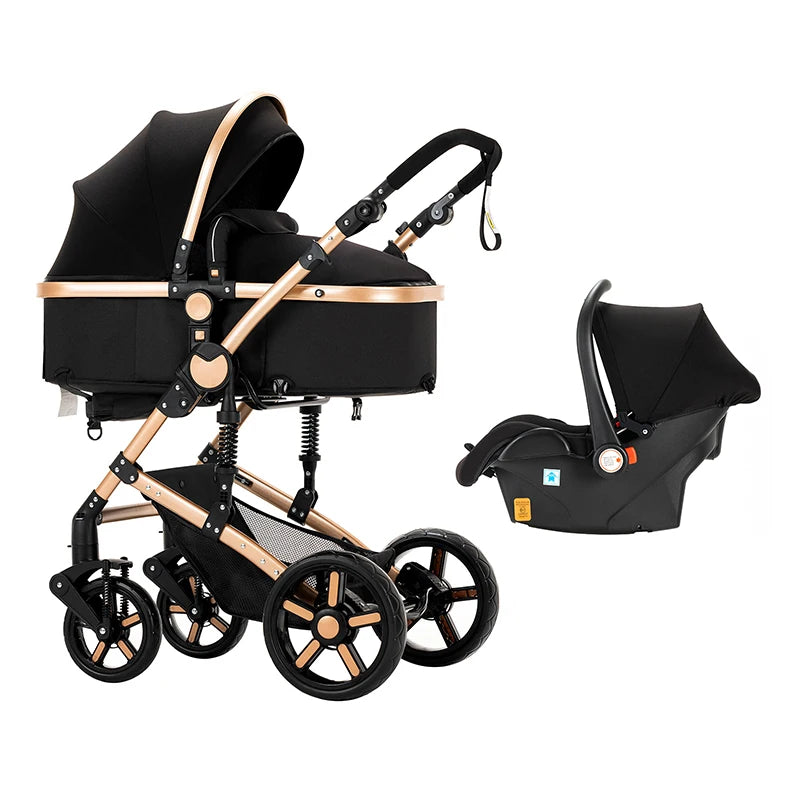 3-in-1 Baby Stroller – 2025 High Landscape Travel Trolley & Safety Carriage for Newborns