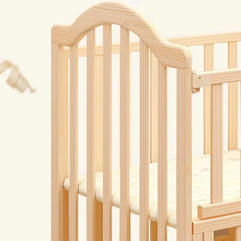 Multifunctional Baby Bed – Solid Wood Cradle & Children's Crib with Mosquito Net