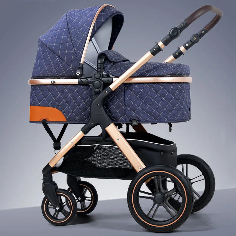 3-in-1 Luxury Baby Stroller – High Landscape, Foldable Travel Pram for Newborns and Infants