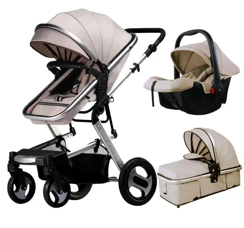 Factory Direct Sales aluminium stroller with carrycot and carseat mim baby pushchair 3 in 1