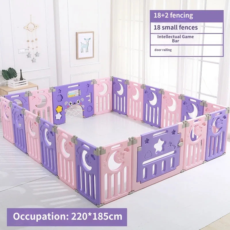 Children's Playpen Baby Activity Gym Indoor Foldable Fence Toddler Pink Safety Playpen Home Crawling Mat Ball Pool Playground