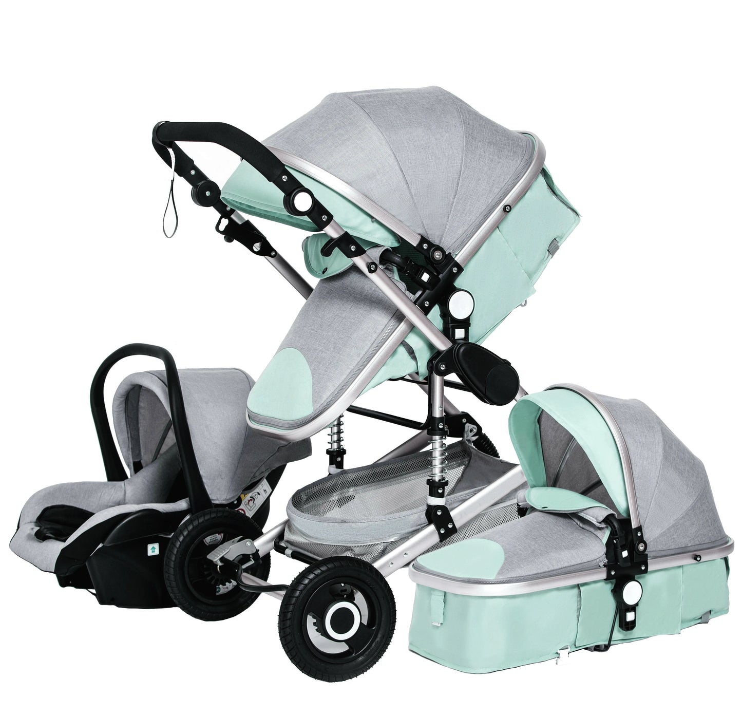 Luxury Baby Stroller 3 in 1 Portable Travel Baby Carriage Folding Prams Aluminum Frame High Landscape Car for Newborn Babyboomer