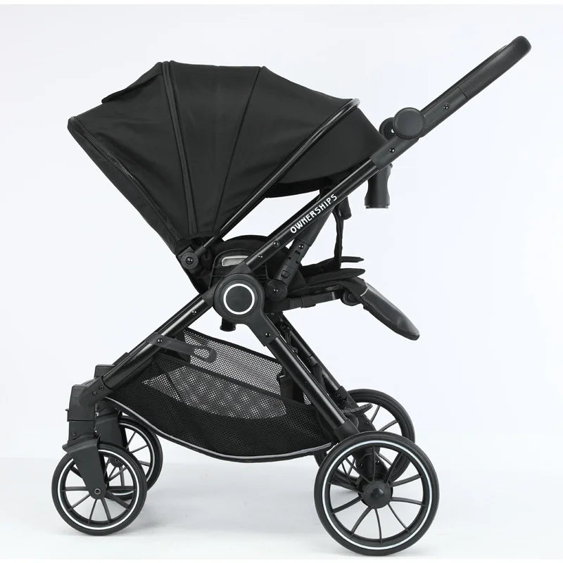 Bidirectional Baby Stroller – High View, Folding, Shock-Absorbing Four-Wheel Cart, Sit or Lie Down, Lightweight Baby Stroller