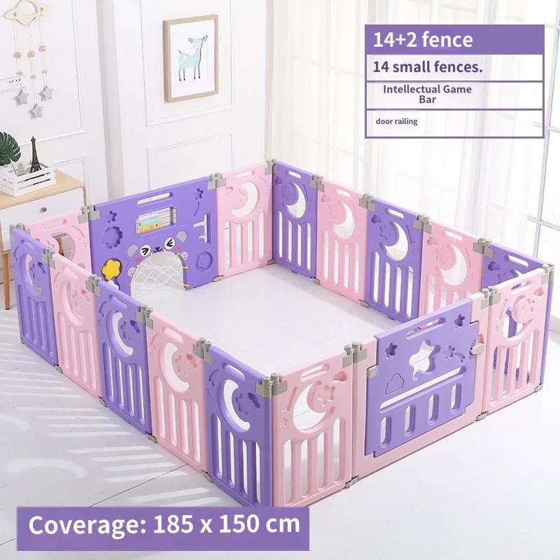 Children's Playpen Baby Activity Gym Indoor Foldable Fence Toddler Pink Safety Playpen Home Crawling Mat Ball Pool Playground