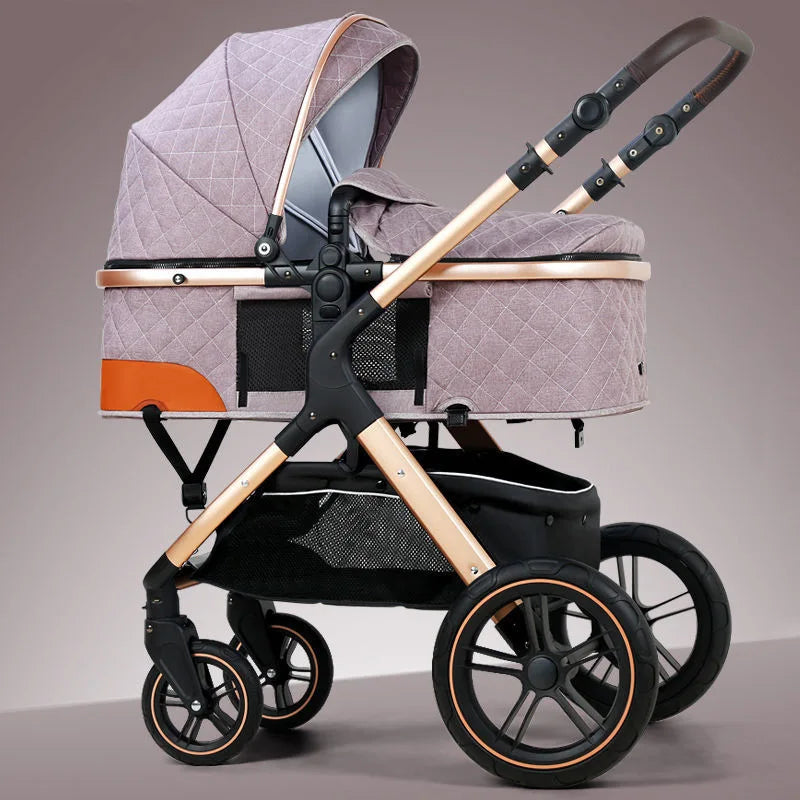 3-in-1 Luxury Baby Stroller – High Landscape, Foldable Travel Pram for Newborns and Infants