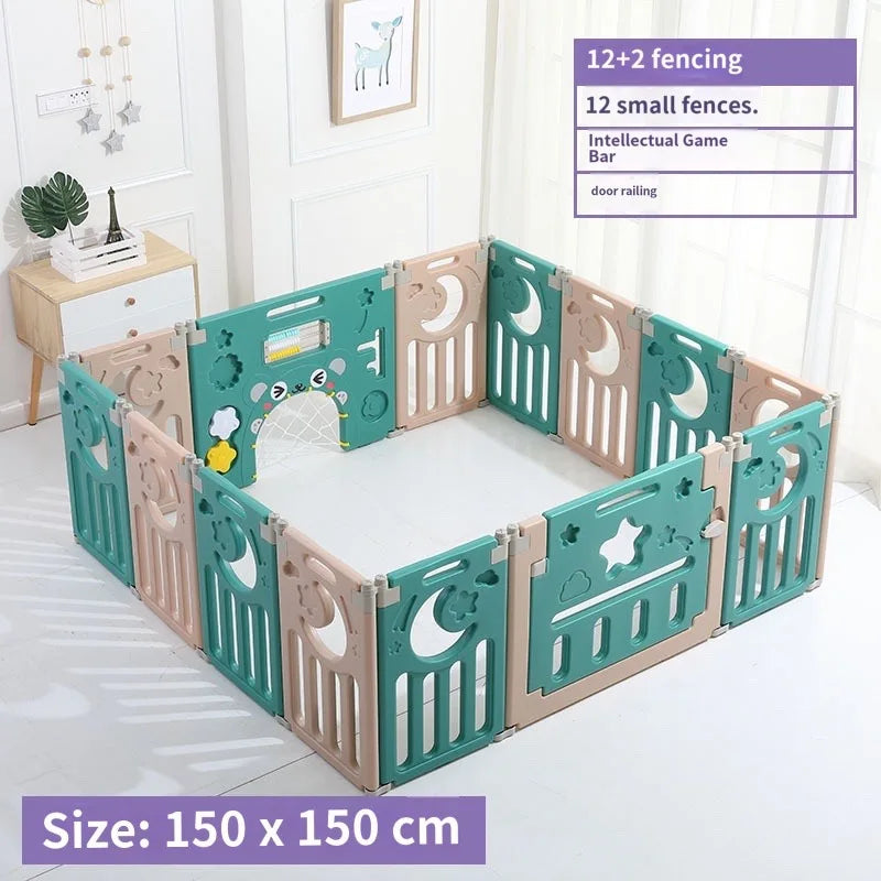 Children's Playpen Baby Activity Gym Indoor Foldable Fence Toddler Pink Safety Playpen Home Crawling Mat Ball Pool Playground