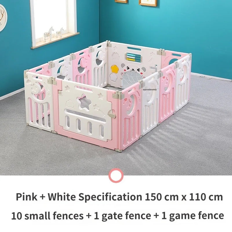 Children's Playpen Baby Activity Gym Indoor Foldable Fence Toddler Pink Safety Playpen Home Crawling Mat Ball Pool Playground