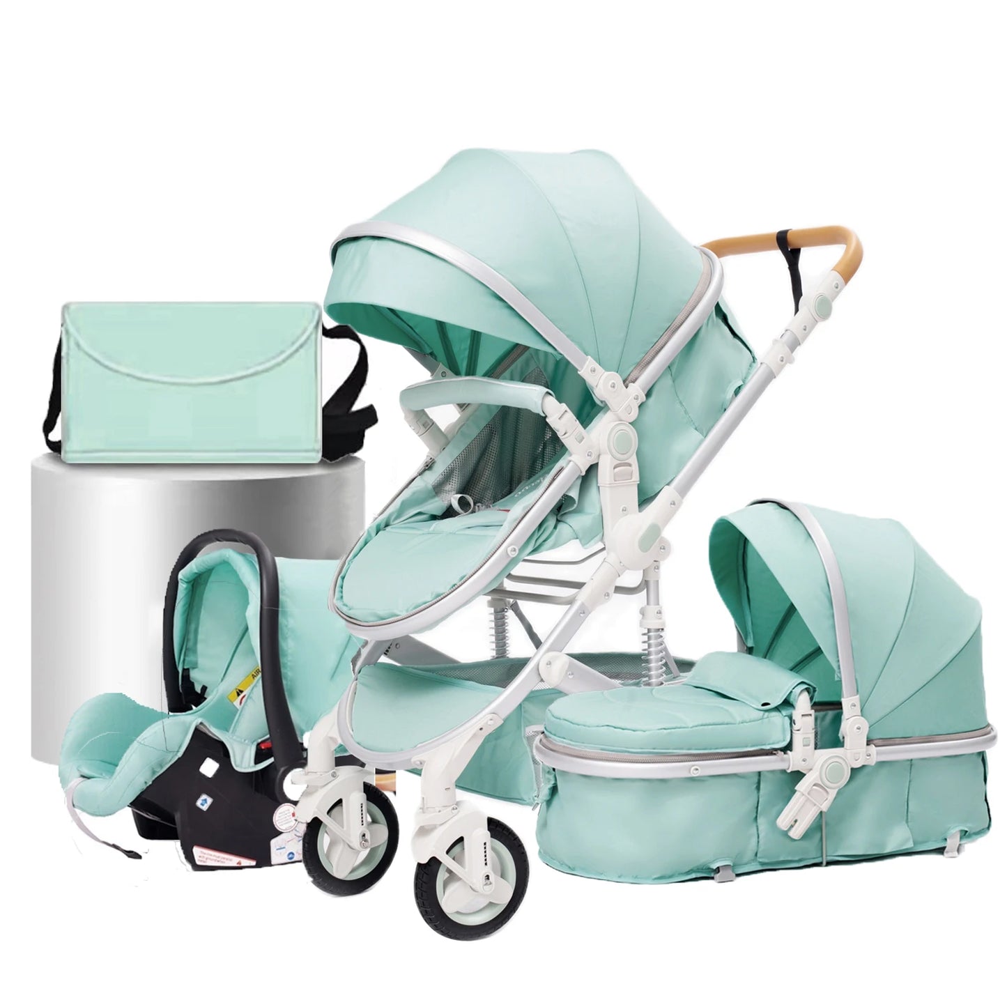 3-in-1 Foldable Baby Stroller – High Landscape, Travel-Ready for Newborns (CE Approved)