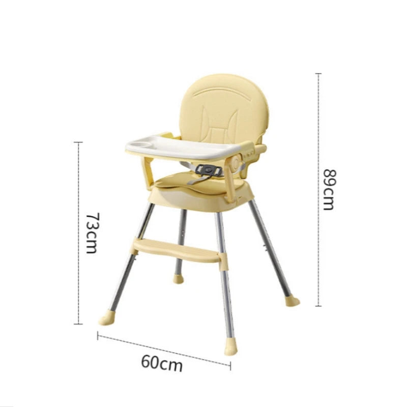 Multi-Functional Foldable Baby Dining Chair – Adjustable Height, Portable Baby Seat for Home Use