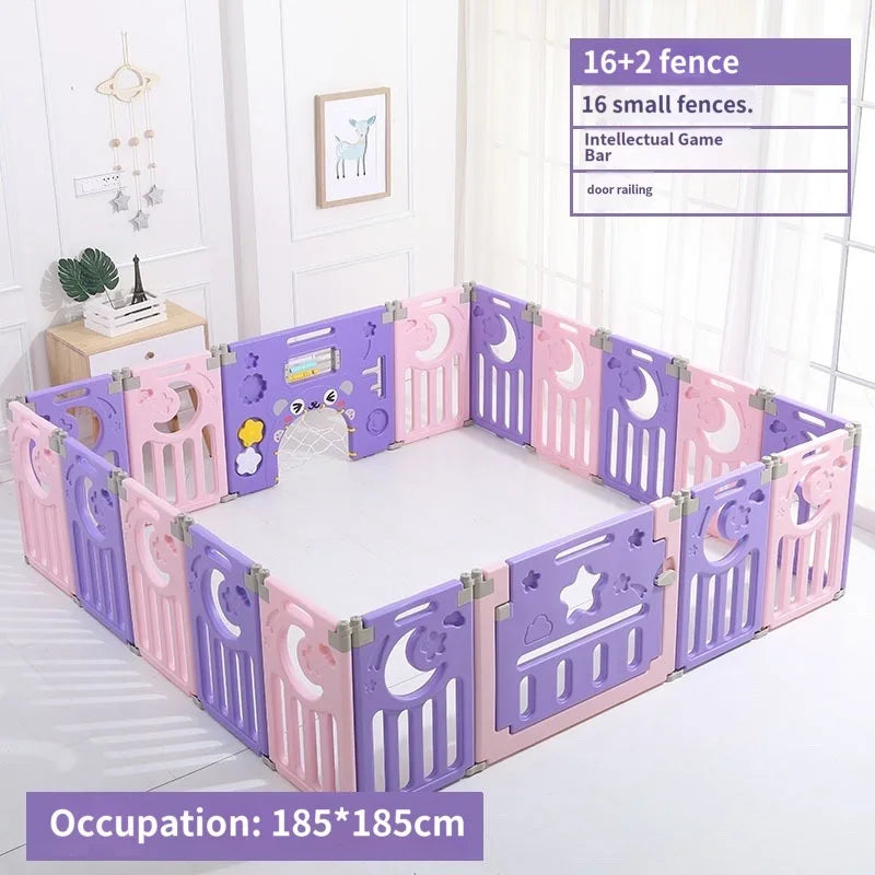 Children's Playpen Baby Activity Gym Indoor Foldable Fence Toddler Pink Safety Playpen Home Crawling Mat Ball Pool Playground