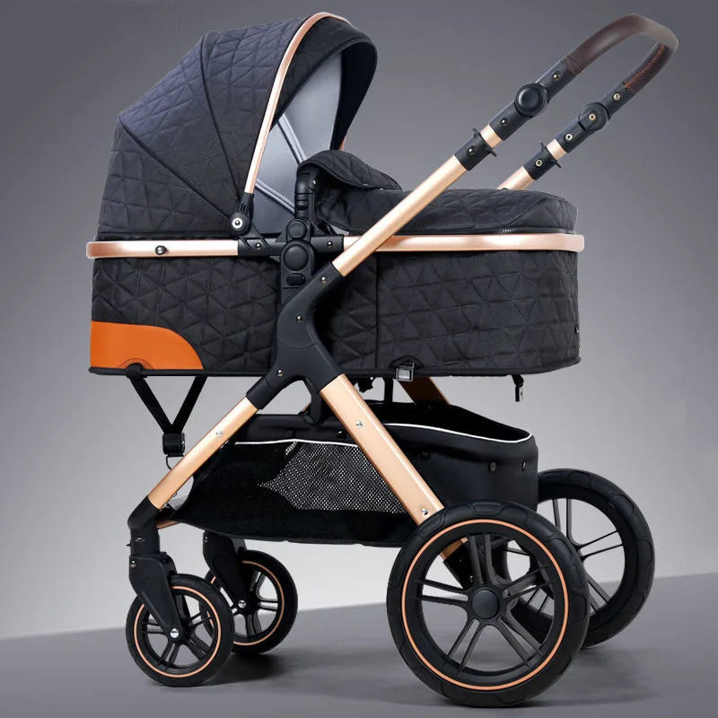 3-in-1 Luxury Baby Stroller – High Landscape, Foldable Travel Pram for Newborns and Infants