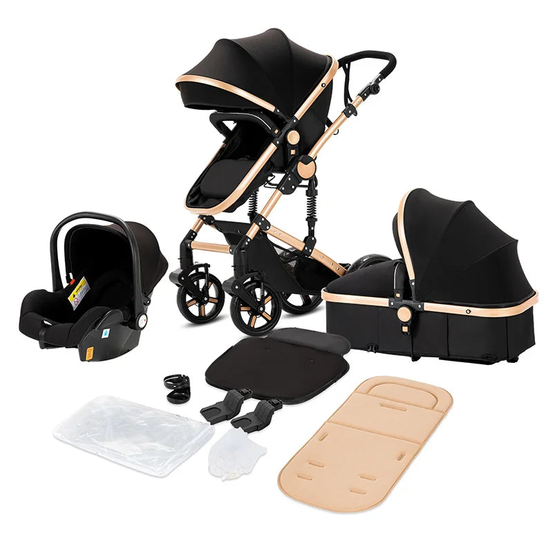 3-in-1 Baby Stroller – 2025 High Landscape Travel Trolley & Safety Carriage for Newborns