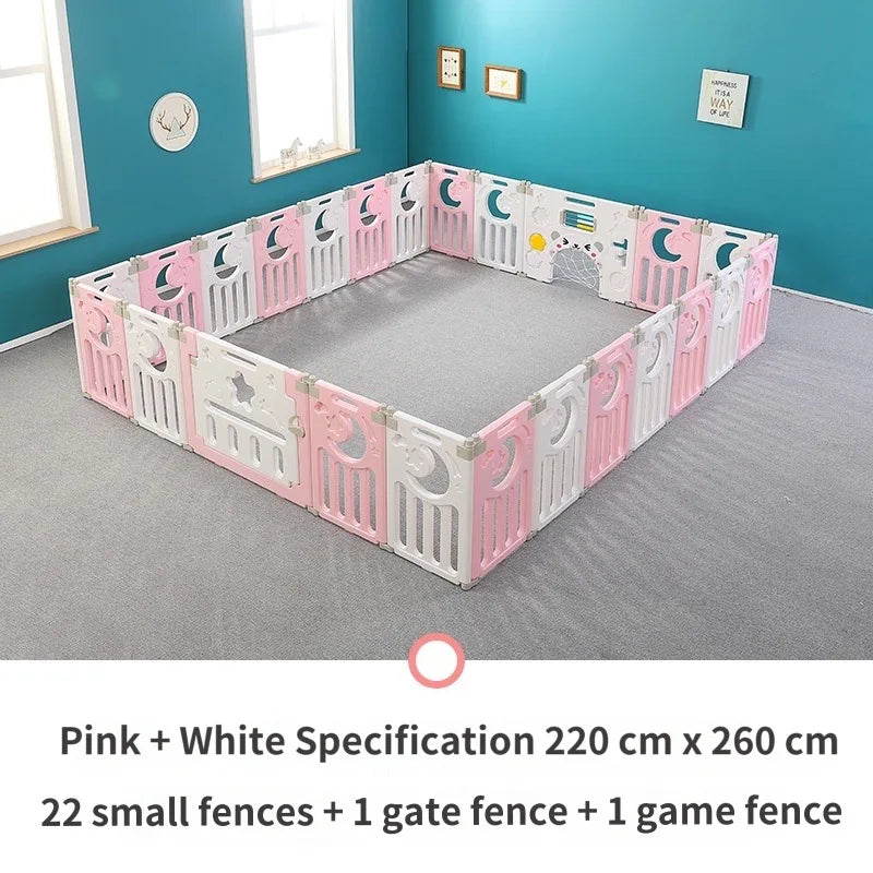 Children's Playpen Baby Activity Gym Indoor Foldable Fence Toddler Pink Safety Playpen Home Crawling Mat Ball Pool Playground