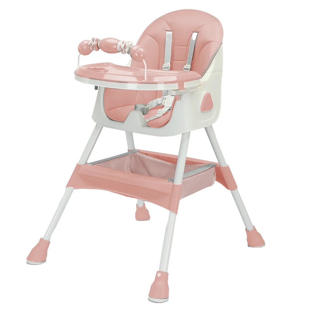 UBRAVOO Foldable Baby High Chair 6 Months Plus, with Large Antislip Pad & ToyRack, Easy to Clean Feeding , E500