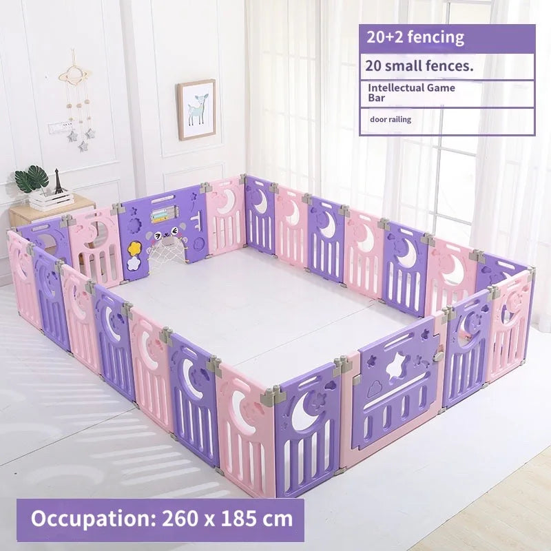 Children's Playpen Baby Activity Gym Indoor Foldable Fence Toddler Pink Safety Playpen Home Crawling Mat Ball Pool Playground