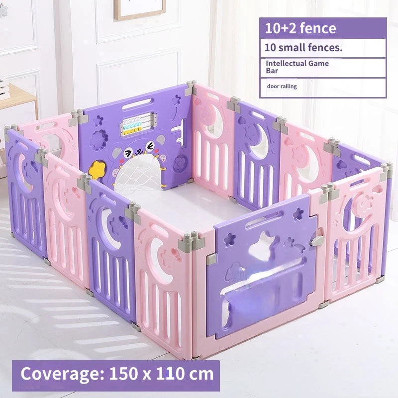 Children's Playpen Baby Activity Gym Indoor Foldable Fence Toddler Pink Safety Playpen Home Crawling Mat Ball Pool Playground