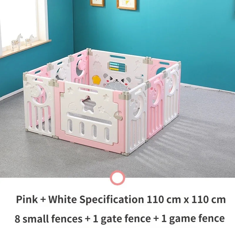 Children's Playpen Baby Activity Gym Indoor Foldable Fence Toddler Pink Safety Playpen Home Crawling Mat Ball Pool Playground