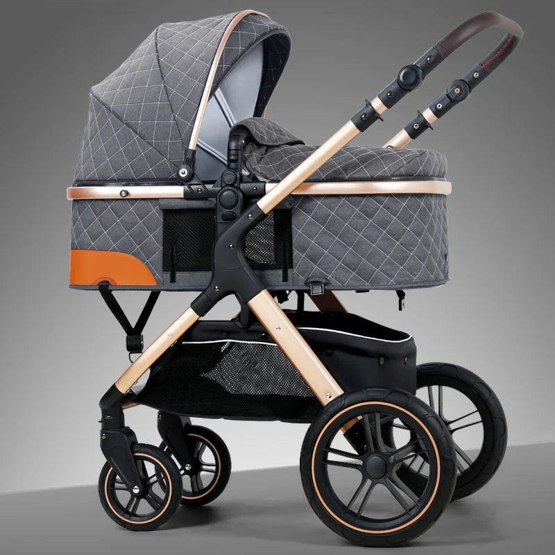 3-in-1 Luxury Baby Stroller – High Landscape, Foldable Travel Pram for Newborns and Infants