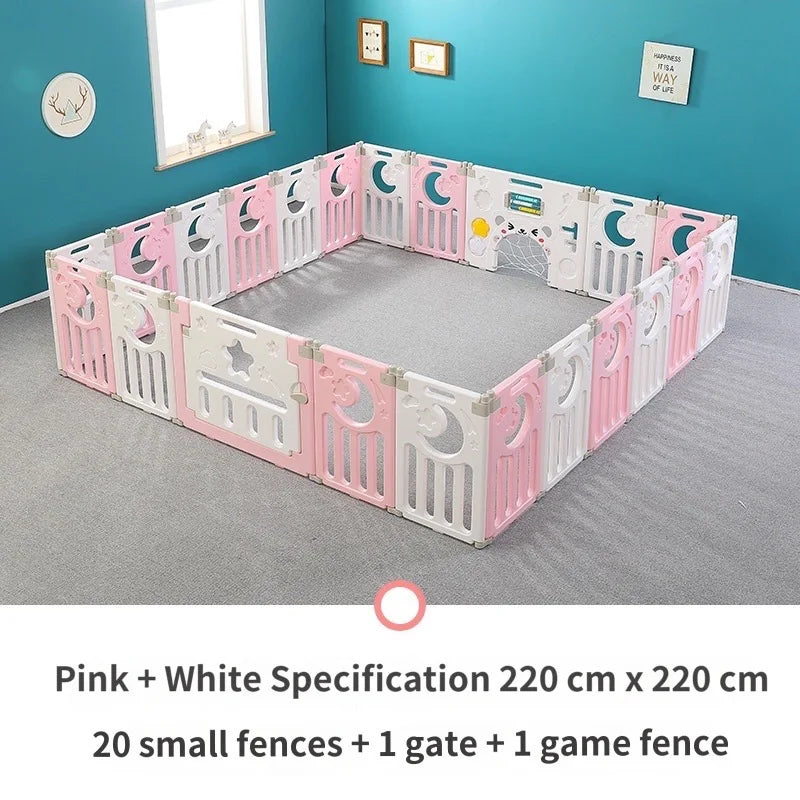 Children's Playpen Baby Activity Gym Indoor Foldable Fence Toddler Pink Safety Playpen Home Crawling Mat Ball Pool Playground