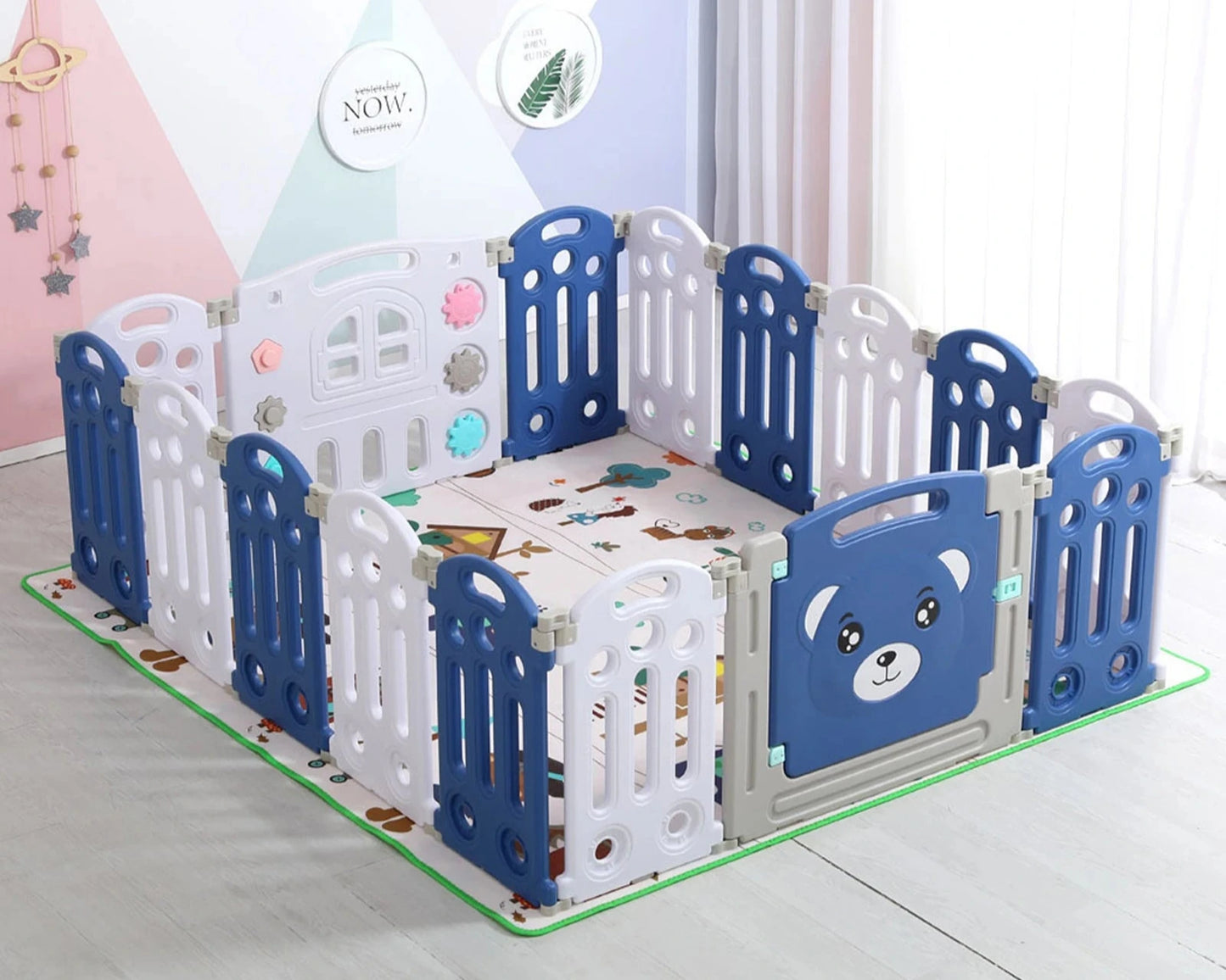 Baby Playpen – Foldable Baby Playground Corral, Safe Play Park for Babies, Activity Playmat & Toy Gym for Children