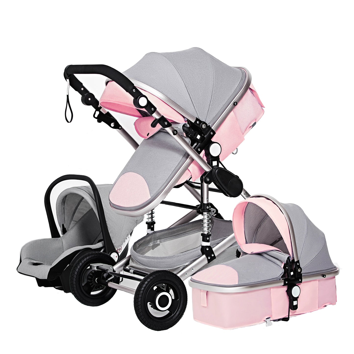 Luxury Baby Stroller 3 in 1 Portable Travel Baby Carriage Folding Prams Aluminum Frame High Landscape Car for Newborn Babyboomer