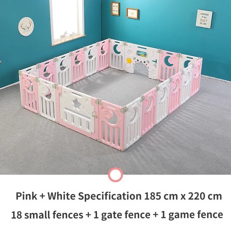 Children's Playpen Baby Activity Gym Indoor Foldable Fence Toddler Pink Safety Playpen Home Crawling Mat Ball Pool Playground