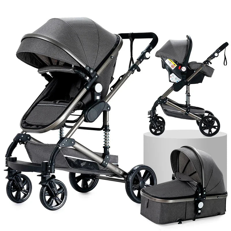 3-in-1 Baby Stroller – 2025 High Landscape Travel Trolley & Safety Carriage for Newborns