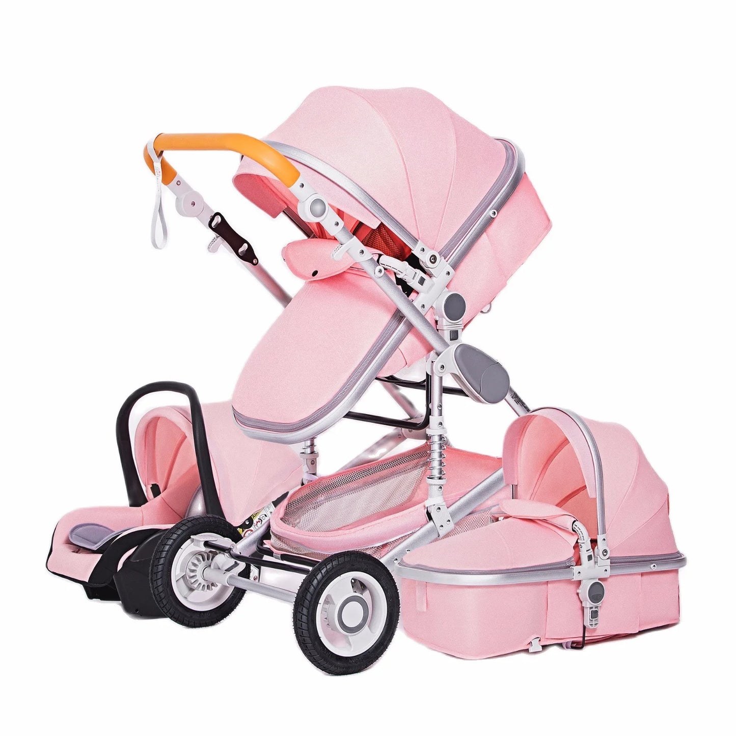 Luxury Baby Stroller 3 in 1 Portable Travel Baby Carriage Folding Prams Aluminum Frame High Landscape Car for Newborn Babyboomer