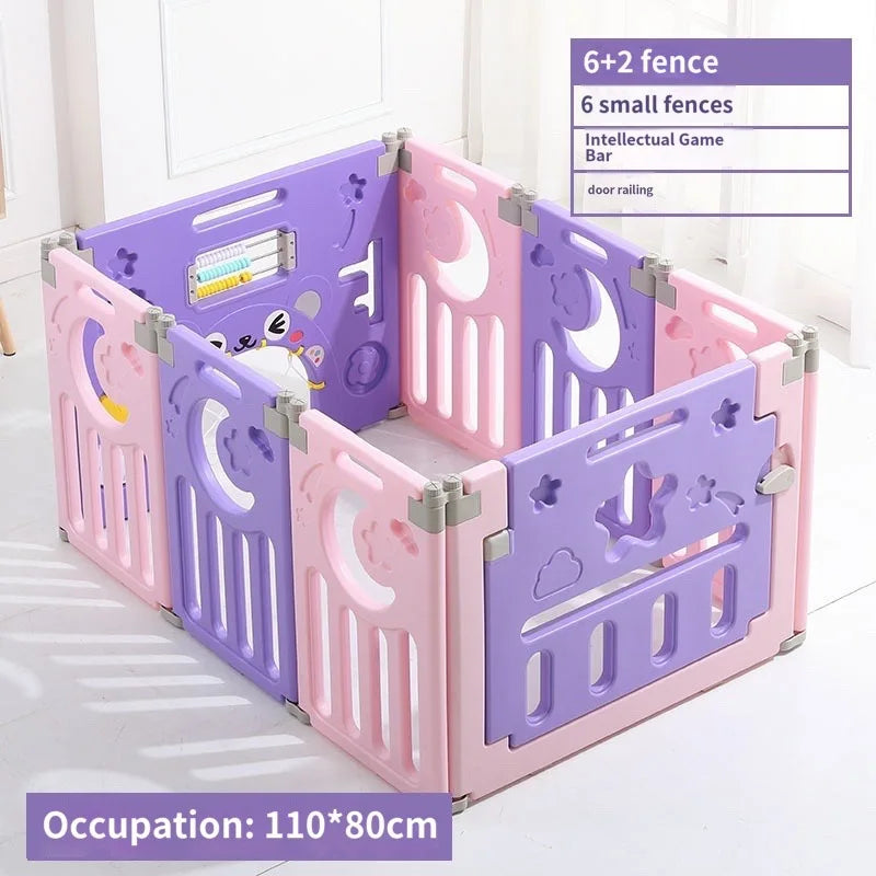 Children's Playpen Baby Activity Gym Indoor Foldable Fence Toddler Pink Safety Playpen Home Crawling Mat Ball Pool Playground